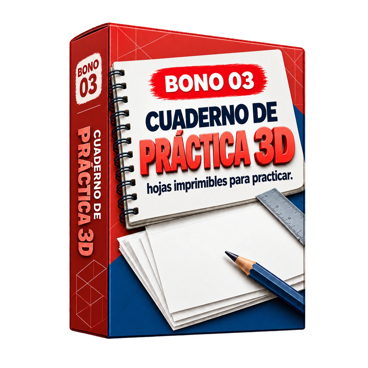 Mockup del bono Cuaderno de Práctica 3D